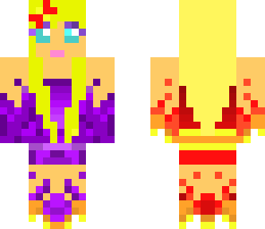 purple and red fire girl