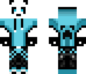 cyan panda w headphones