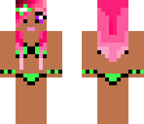 pink haired bikini girl