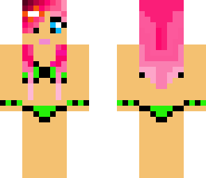 pink haired bikini girl 3