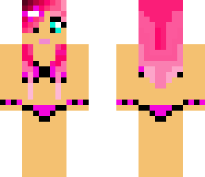 pink haired bikini girl 4