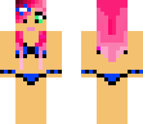 pink haired bikini girl 5