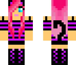 pink haired purple panda girl