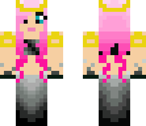 pink haired black mermaid