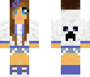 girl in creeper hoodie blue