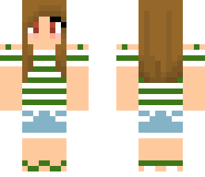 green and white brunette