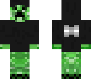 creeper in a herobrine hoodie