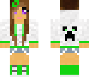 girl in creeper hoodie neon green