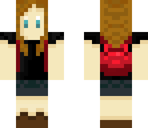 red backpack girl