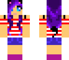 cute kitty girl with purple hair