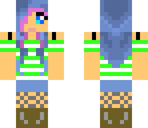 cute girl with blue hair