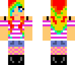 cute girl with rainbow hair