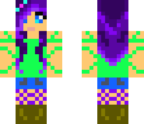 cute girl with purple hair