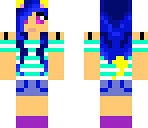 kitty girl with blue hair