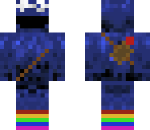 cookie monster with quiver and rainbow socks