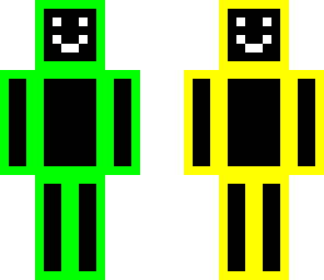 4 faces green and yellow skin