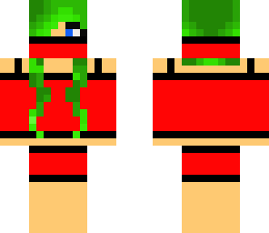cute ninja with green hair