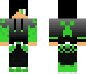 green creeper boy emo white headphones