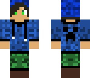 brown haired blue creeper boy