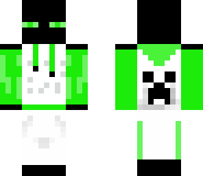 green enderman in creeper hoodie