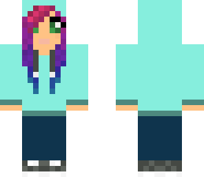 blue hoodie girl