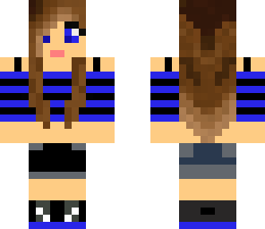 dark-blue stripes girl with headphones