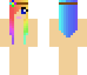 cute rainbow hair girl