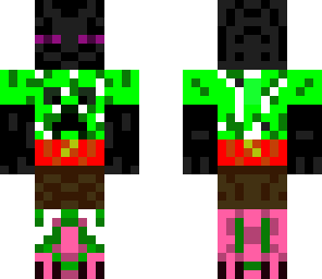 enderman with creeper t-shirt and pigman pants