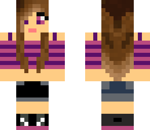 pink and purple stripes girl with headphones
