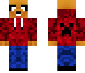 jake in red creeper hoddie