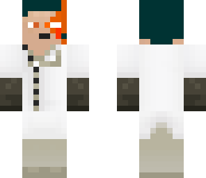 orange boy in lab coat