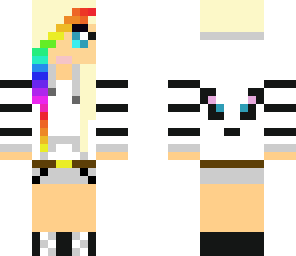 rainbow hair girl panda hoodie