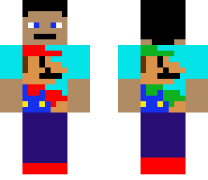steve with mario bros t-shirt
