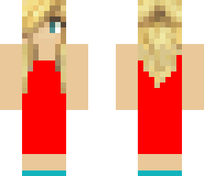 girl in a red dress