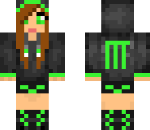 girl with monster hoddie