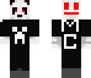 red eye teenager panda with headphones