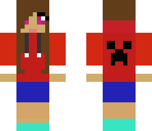 red creeper hoodie girl