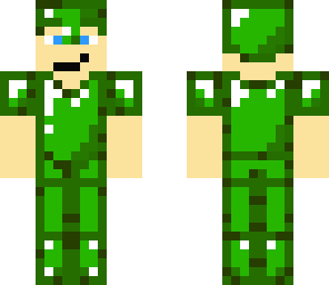 a basic person with emerald armor