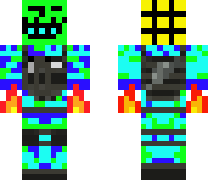 crazy troll soldier flaming handed rubix cube head