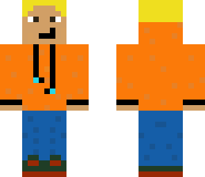 headphone guy orange with hoodie