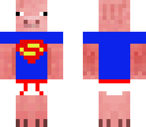 pig with superman t-shirt