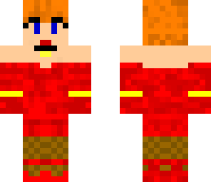 woman in red dress