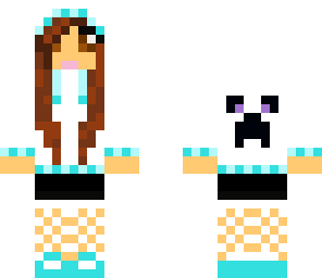 blue and white creeper girl