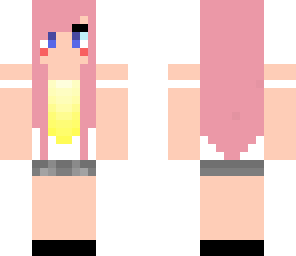 pink hair girl yellow
