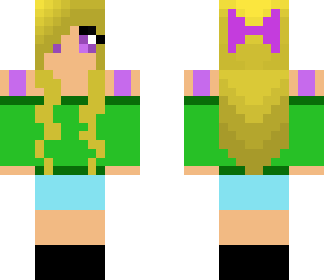 blonde girl with bow