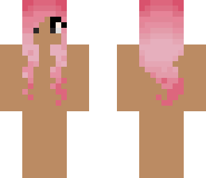 brown girl with pink heir