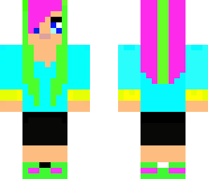 natalia warren with pink and green hair