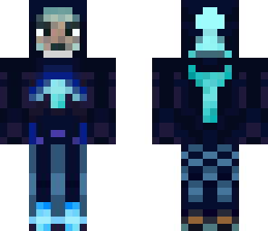 cyber blue and purple suit