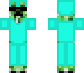 creeper with diamond armour and sun glasses