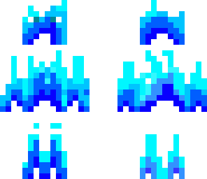 blue fire man